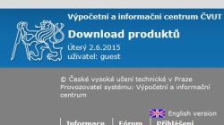 Download produktů dostupných studentům a zaměstnancům ČVUT